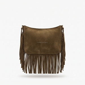 Sac bandoulière en cuir de vachette à franges style Gypsy, sac à bandoulière patchwork bohème western, sac à main décontracté fait main pour femme - Product Image 3