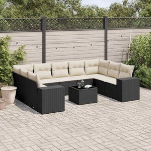 Conjunto de Sofás Modulares Grandes de Ratán PE Negro para Jardín, Elegante Colección de Muebles para Exteriores - Product Image 1