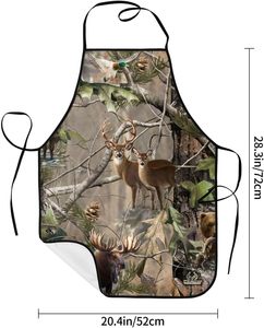 Realtree <b>Bib</b> <b>Apron</b> With Wildlife Print 28.3in x 20.4in Machine Washable For Cooking Daily Use Woven Textile - Product Image 1