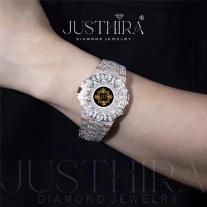 Reloj de Lujo con Diamantes Moissanite de Primera Calidad, Diseño Completamente Cubierto de Diamantes, Reloj de Pulsera de Moda con Precisión, Pasa la Prueba del Detector de Diamantes - Product Image 2