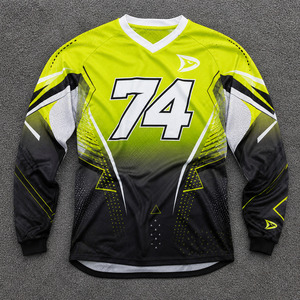 เสื้อเจอร์ซีย์มอเตอร์ครอสแบบสั่งทำ OEM แขนยาว พิมพ์ลายแบบ Sublimation เสื้อแข่ง MX ระบายอากาศได้ดี ผลิตจากโพลีเอสเตอร์ไมโครเมช สำหรับรถวิบาก - Product Image 1