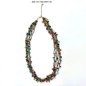 Collar de Mujer con Cuentas de Crochet Multicapa, Artesanía India, Joyería Étnica Contemporánea de Lujo al Mejor Precio al por Mayor - Product Image 3