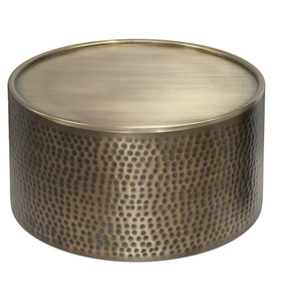 Admirable Design Metal Hammered Golden Round Coffee Table Eco-Friendly <b>Portable</b> Home Living Room Decorative Furniture - Product Image 1