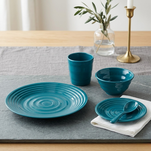 Fabriqué à Taïwan, vaisselle écologique PGT, ensemble de 5 pièces pour un usage quotidien et le camping - Vert malachite - Product Image 2