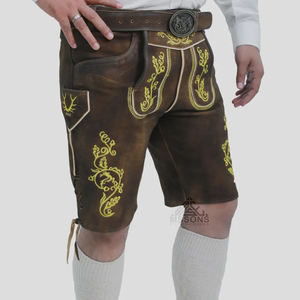 Les Lederhosen traditionnels autrichiens pour hommes, en coton 100% brodé, style vintage bavarois, les plus vendus pour l'Oktoberfest 2025 - Product Image 2