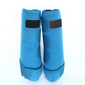 Botas Protectoras de Tendones para Caballos, de Color Sólido, Personalizadas, de Cuero y Neopreno, Duraderas, para Deportes Ecuestres - Product Image 6