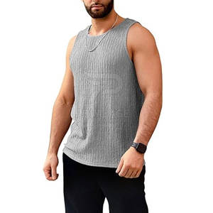 Camiseta sin mangas tipo waffle de algodón/poliéster con logo personalizado para hombre, de alta calidad, la más vendida a un precio razonable. - Product Image 3