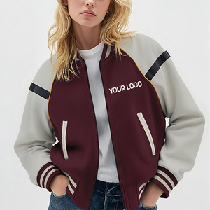 Veste de sport pour femme de haute qualité, personnalisée avec un logo brodé en chenille, en peau de mouton teinte, légère, matelassée, respirante, automne/hiver - Product Image 3