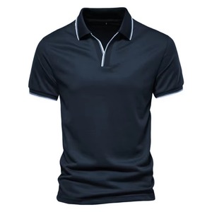 Polo de manga corta verde para hombre, color sólido, tela Oxford transpirable, estilo casual, diseño tejido con botones al frente, camisa POLO OEM - Product Image 2
