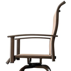 2pcs Brown Wrought Iron Swivel Bar Stools Comfortable Patio Furniture Swivel Bar Chairs - Product Image 6