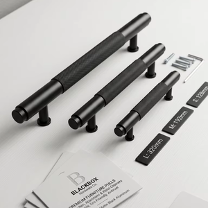 Modern Matte <b>Black</b> Aluminum Cabinet Handles – Durable Drawer Pulls for Kitchen, Hotel & Apartment Furniture - Product Image 1