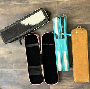 New Real Handmade Cowhide Leather Heat Resistant Pink CurlingHot Iron <b>Case</b> Women Style Perfect Travel Organizer for Hair Tools - Product Image 4