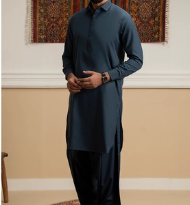 Salwar Kameez de Algodón Personalizado, Azul Marino, Estilo Étnico Tradicional, 2 Piezas, Transpirable, Corte Regular, Traje Formal - Product Image 6