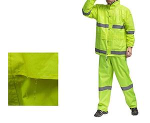Men's High Visibility <b>Waterproof</b> <b>Work</b> Suit Reflective Safety Jacket Pants Set Polyester Uniform Outdoor Protection - Product Image 4