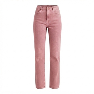 Jeans de Cintura Alta y Pierna Recta para Mujer, Estilo Casual, Lavado a la Piedra, con Cinturón, Color Sólido, para Otoño - Product Image 6