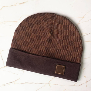SAFETY SPECTRUM Custom Logo Jacquard Knitted Warm <b>Winter</b> Beanie <b>Hat</b> with Bow & Rivet Adjustable Wool/Cotton for <b>Men</b> - Product Image 5
