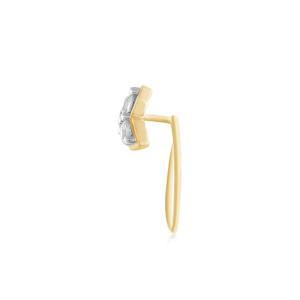 GLEAMORA ENTERPRISE - Piercing de Nariz con Diamante Cultivado en Laboratorio, Corte Brillante en Forma de Flor, Chapado en Oro Amarillo de 14K, Modelo de Lujo para Mujer - Product Image 3