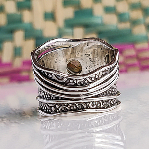 Bague en labradorite bleu feu naturel, argent sterling 925, bijou en pierre précieuse labradorite, bague de mariage, cadeau pour filles et femmes - Product Image 5