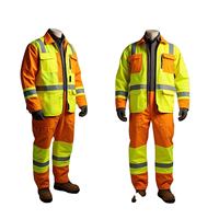 Combinaison de travail unisexe haute visibilité respirante certifiée CE, orange et jaune avec bandes réfléchissantes, uniforme de sécurité