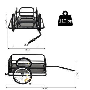 Carrito de Almacenamiento Plegable para Bicicletas Wanderer, Remolque Utilitario para Camping y Carga al Aire Libre con Enganche - Product Image 3