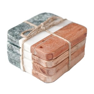Posavasos Cuadrados de Madera de Acacia y Mármol Ecológicos Hechos a Mano al por Mayor para Tazas de Té y Café a un Precio Razonable - Product Image 2