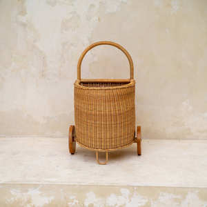 Sac d'école pour enfants fait main en rotin, prix fabricant, paniers à roulettes, paniers tissés pour poussettes - Product Image 4