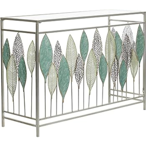 Mesas de Consola de Lujo Modernas y Creativas, Diseñadas con Materiales de Alta Calidad, Chapadas en Oro, con Cubierta Redonda de Vidrio - Product Image 6