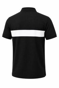 Polo pour homme à manches courtes, color-block, rayures blanches, boutonné, coupe décontractée, en tissu Oxford de coton respirant et tissé - Product Image 6
