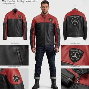 Unisex Custom Wholesale Long Stand Red Black <b>Racing</b> Genuine Leather Motorcycle <b>Jacket</b> | Eco-Friendly Windproof Genuine Cowhide - Product Image 4