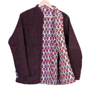 Chaqueta de Algodón para Mujer, Estilo Étnico Boho, Cómoda para Fiestas, Reversible, Estilo Indio - Product Image 1