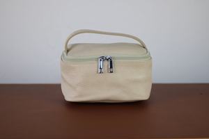 TYG-0055C hommes en cuir véritable double compartiment Dopp Kit sac fermeture à glissière voyage pour trousse de toilette parfait cosmétique cadeau papa - Product Image 2