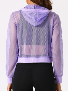 Sudadera con capucha de diseño personalizado, bordada, oversize, con hombros caídos, para otoño/invierno, para mujer, con espalda descubierta y malla hueca en los hombros, estilo urbano. - Product Image 4