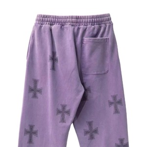 Conjunto Deportivo Unisex con Capucha y Estampado de Cruz Morada, Sudadera con Cierre Completo y Pantalones Jogger, Ropa Deportiva Informal Transpirable de Poliéster OEM - Product Image 3