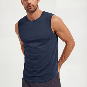 Débardeur de sport en polyester haute performance anti-humidité avec empiècements de couture à découpes profondes pour la musculation et l'entraînement des muscles - Product Image 2