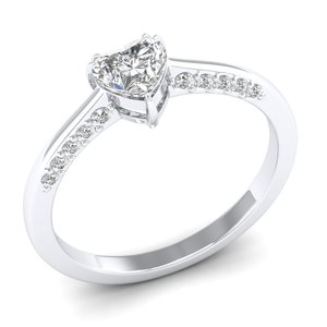 Anillos de compromiso de plata de ley 925 con corte de corazón y moissanita de 0.7 quilates para mujer, precio de fábrica REYES, joyería fina con certificación GRA - Product Image 2