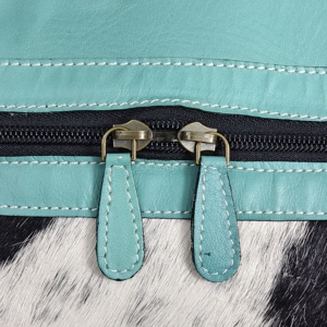 Vintage Bohemian Real Handmade Cowhide <b>Fur</b> Floral Carving Leather Waterproof ZIP Closure Shoulder Bags Stylish Women's Western - Product Image 5