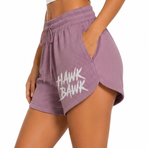 Shorts en maille pour femmes, légers, décontractés, avec cordon de serrage, taille élastique, coupe confortable et décontractée, style été léger - Product Image 3
