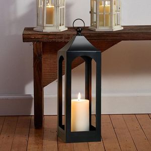 Elegante linterna portátil de metal para velas con asa resistente, perfecta para viajes al aire libre, camping y uso como iluminación decorativa. - Product Image 3