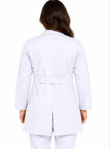 Bata de Laboratorio Blanca para Doctoras, Manga Larga, Transpirable, Uniforme Médico de Algodón y Poliéster, Ropa de Trabajo para Hospital y Laboratorio, Personalizable - Product Image 3