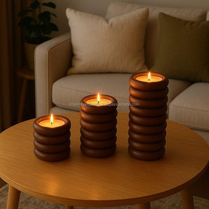Support de T-Light Fusion Rustique en Bois et Résine pour Décoration de Maison Durable Écologique et But de Décoration de Festival - Product Image 2