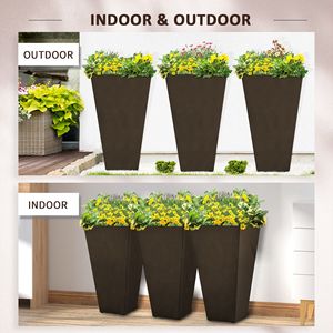 Set di 3 Vasi Quadrati in Plastica per Orchidee, Alti 8,5 Metri, Anti-Crepa e Resistenti allo Sbiadimento, in Materiale PP per Uso Interno ed Esterno, Giardini e Terrazze - Product Image 6