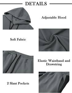 Conjunto deportivo unisex con bloques de color, sudadera con capucha y cremallera, y pantalones deportivos a juego, ropa de calle. - Product Image 5