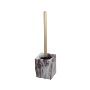 Support carré pour brosse de toilette en marbre blanc avec poignée en acier inoxydable, accessoire de salle de bain moderne pour un style de maison luxueux NOUVEAU - Product Image 3
