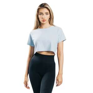 T-shirt personnalisé pour femme, coupe ajustée, couleur personnalisée, col rond, été, en soie/coton respirant, toile de haute qualité, ajusté - Product Image 1