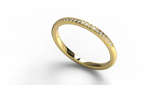 Luxury 18K Gold Plated Wedding Band with Round Diamond Half Eternity <b>Ring</b> Band Fine Jewelry for Women Promise <b>Ring</b> Jewelry - Product Image 2