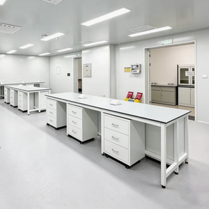 Muebles de <span class=keywords><strong>Laboratorio</strong></span>, Mesa de <span class=keywords><strong>Laboratorio</strong></span> con Estructura de Acero y Superficie de Resina Epoxi para <span class=keywords><strong>Laboratorio</strong></span> Farmacéutico - Product Image 2