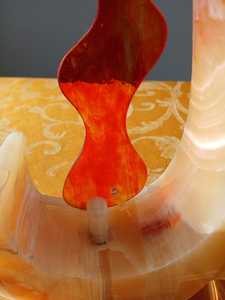 Lampe Sculpturale en Onyx Rose avec Verre – Décoration Intérieure Élégante, Éclairage Artistique Unique en Pierre Naturelle, Pièce d'Accent Faite à la Main - Product Image 4