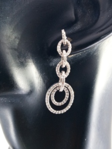 Pendientes colgantes de lujo de plata de ley 925 con diamantes blancos naturales redondos, joyería fina hecha a mano para fiesta, regalo para mujer, 1.43 quilates en total - Product Image 4