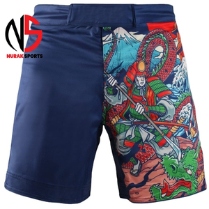 กางเกงชกมวยสไตล์ใหม่สั่งทำได้ คุณภาพสูง ขายส่ง ยืดหยุ่นสูง น้ำหนักเบา ระบายอากาศได้ดี ผลิตจากโพลีเอสเตอร์ 100% สำหรับกีฬากราปลิงและคิกบ็อกซิ่ง - Product Image 4