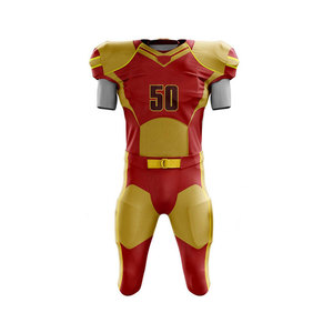 Customizable football uniform Men's sublimated jersey pants Moisture wicking fitted set American football team name - Product Image 2